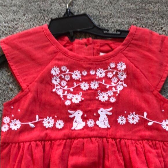 COPY - Girl’s 5 NWT Red/ Coral Copper Key Dress Bunnies - Picture 6 of 8